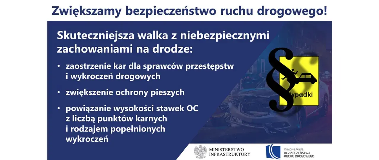 Zwiększenie bezpieczeństwa ruchu drogowego: zaostrzenie kar, ochrona pieszych, powiązanie OC z punktami karnymi. Unikaj wykroczeń, by nie dostać mandatu.