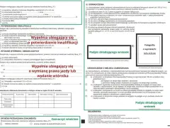 Formularz wniosku o wymianę prawa jazdy po ślubie, z miejscem na zdjęcie 3,5x4,5 cm.