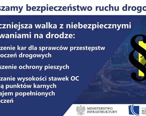 Zwiększenie bezpieczeństwa ruchu drogowego: zaostrzenie kar, ochrona pieszych, powiązanie OC z punktami karnymi. Unikaj wykroczeń, by nie dostać mandatu.