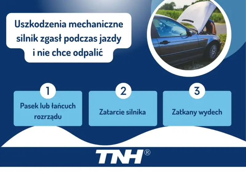 Silnik zgasł i nie chce odpalić? Przyczyny: pasek rozrządu, zatarcie silnika, zatkany wydech. Dowiedz się, jak odpalic auto.